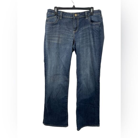Kut From The Kloth Mid Rise Boot Cut Denim Blue Jeans Size 12 / 14 - Picture 2 of 11